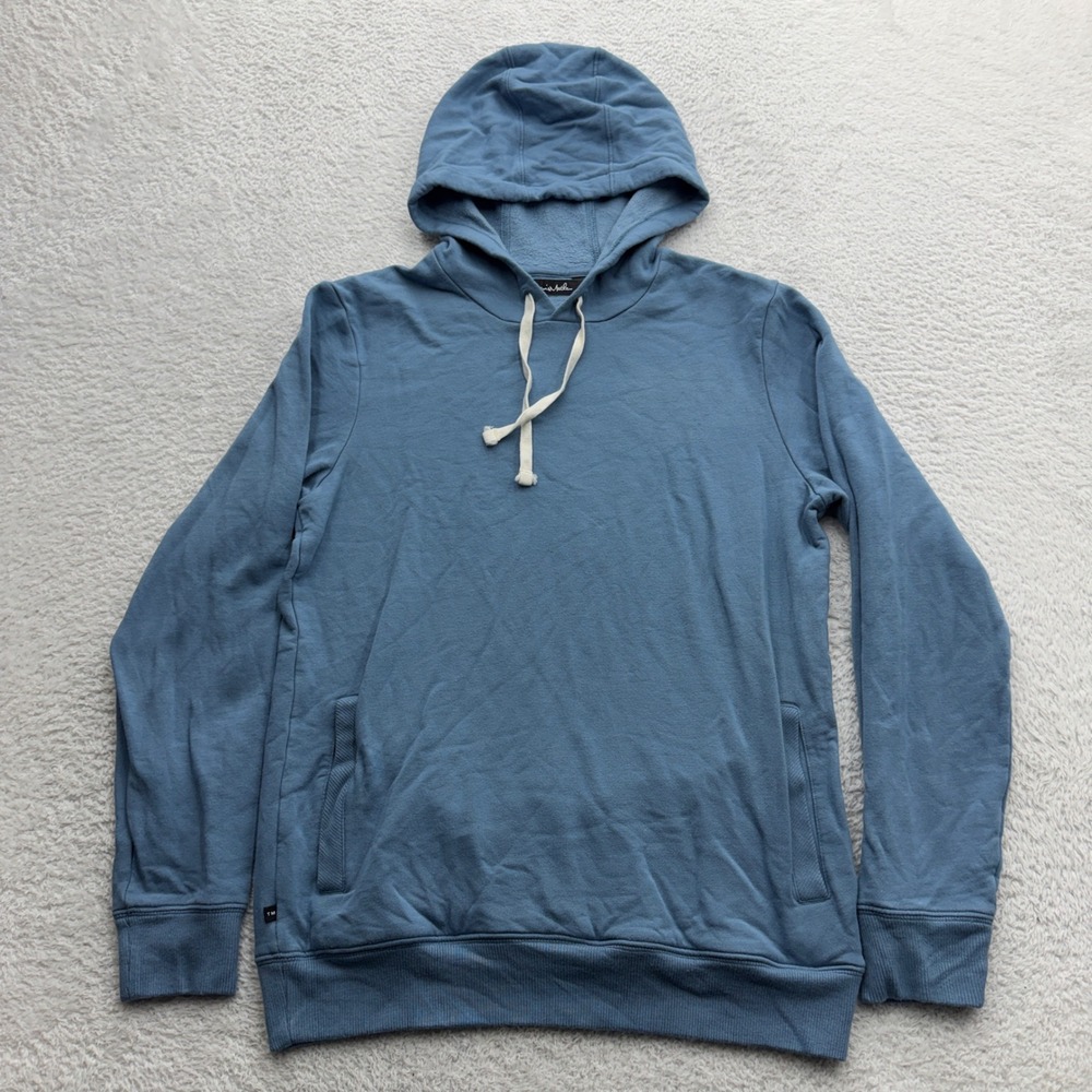 TravisMathew Mens Blue Modal Cotton Blend Pullover Hoodie Sweatshirt Size S